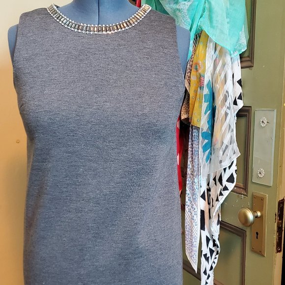 Cynthia Rowley Sheath Dress with Jeweled Neck - Picture 1 of 3